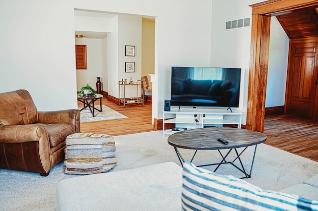 living room featuring hardwood / wood-style floors