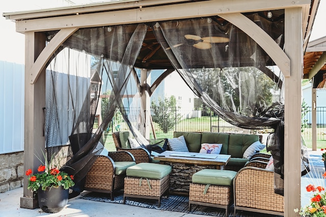 view of patio / terrace featuring an outdoor hangout area