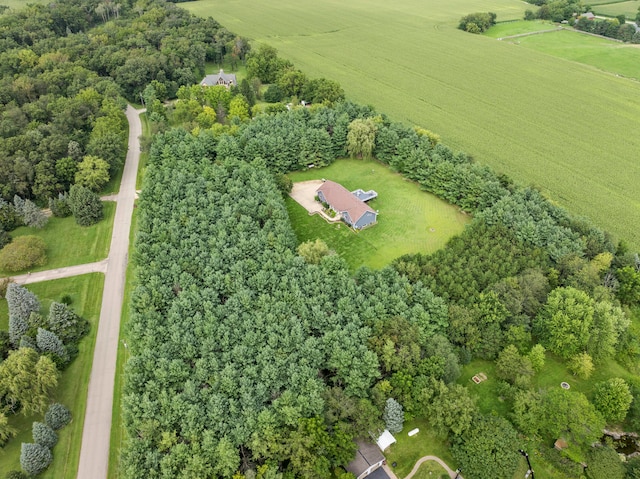 bird's eye view with a rural view