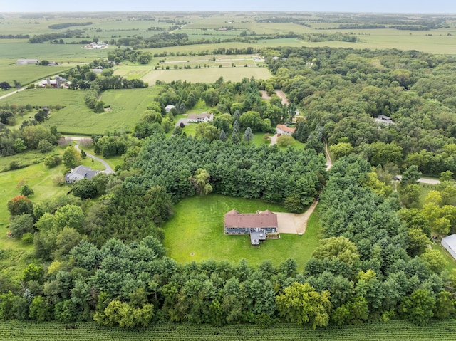 aerial view featuring a rural view