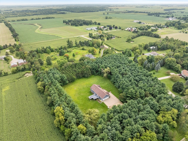 drone / aerial view with a rural view