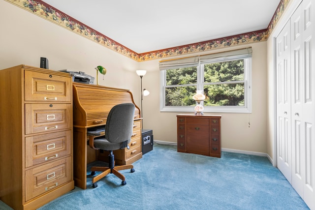 view of carpeted office