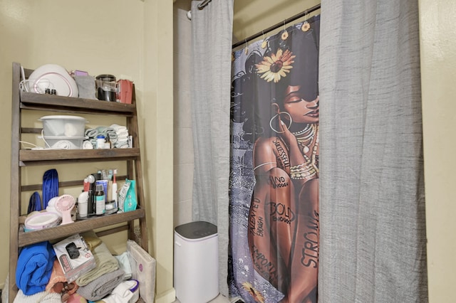 bathroom featuring walk in shower