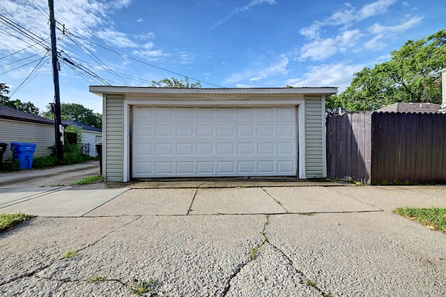 view of garage