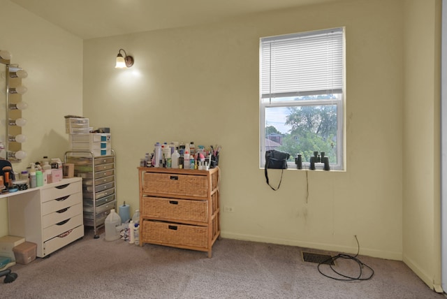 interior space featuring carpet