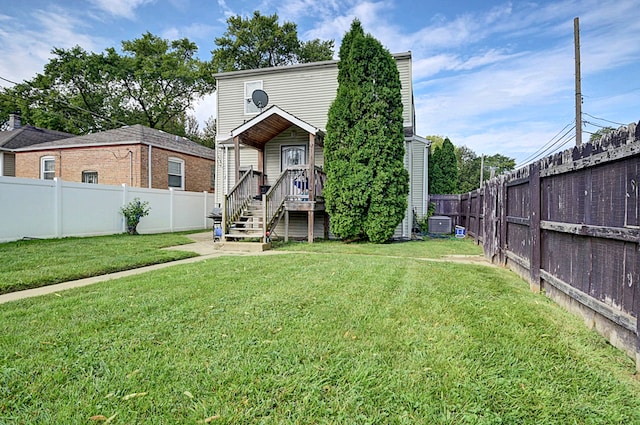 exterior space with a lawn