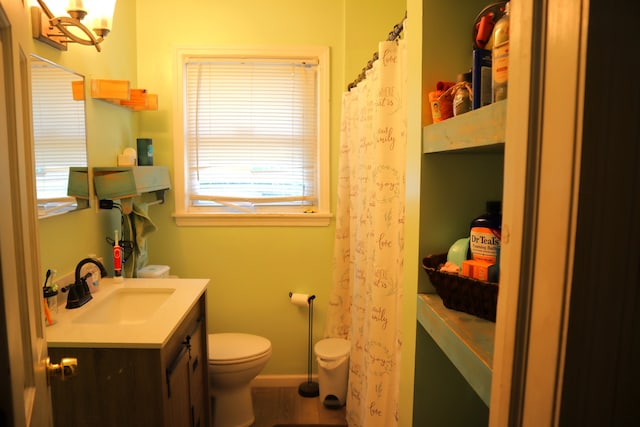 bathroom with vanity and toilet