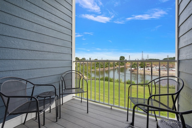 balcony with a water view