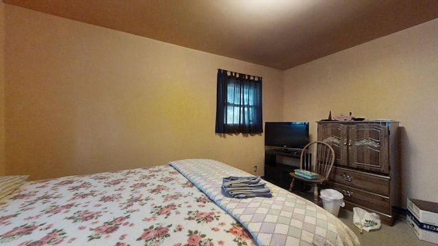 bedroom featuring vaulted ceiling