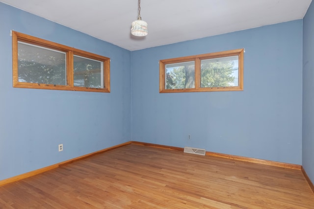 spare room with hardwood / wood-style floors