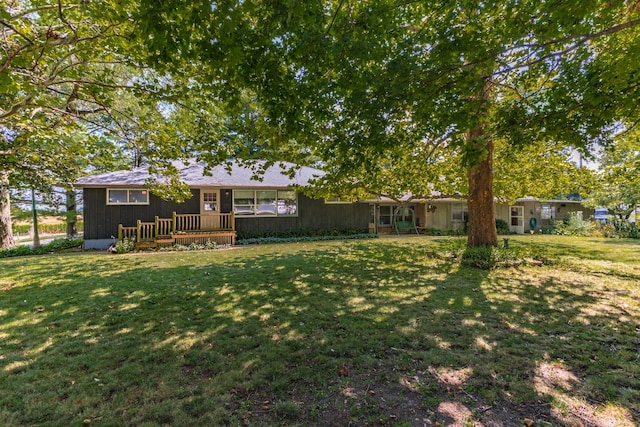 view of yard featuring a deck