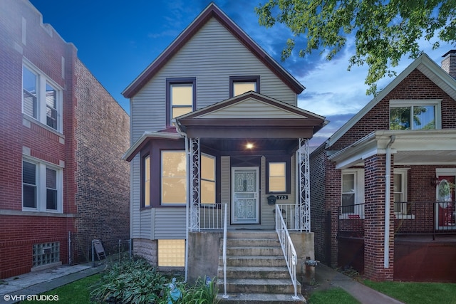 view of front of home featuring covered porch