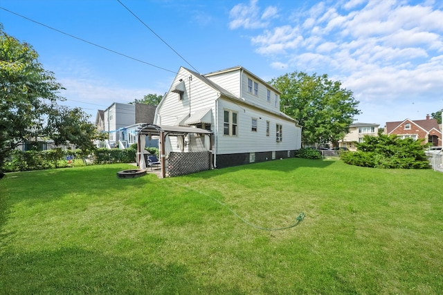 view of property exterior with a yard