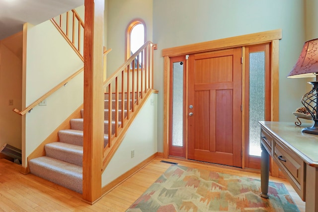 foyer featuring light hardwood / wood-style flooring