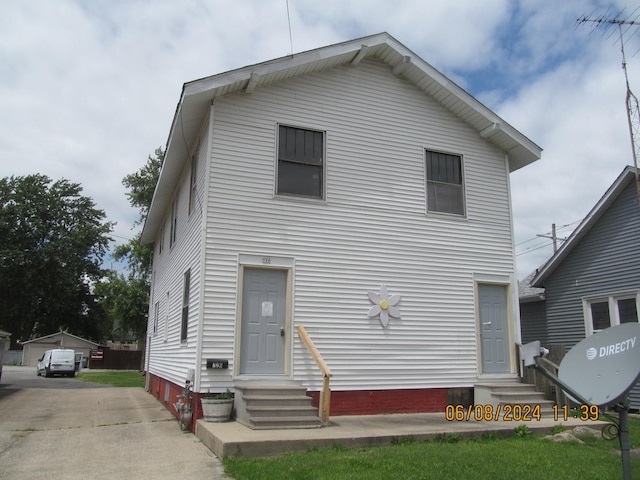 traditional home with entry steps