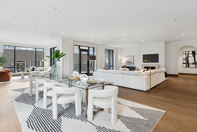 21 N May St Unit 402, Chicago, IL 60607 - dining room featuring healthy amount of natural light, wood finished floors, recessed lighting, and baseboards