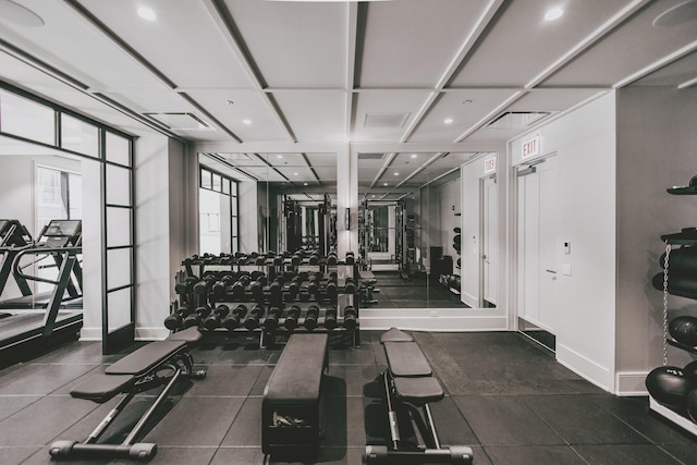 21 N May St Unit 402, Chicago, IL 60607 - workout area featuring healthy amount of natural light, recessed lighting, and baseboards