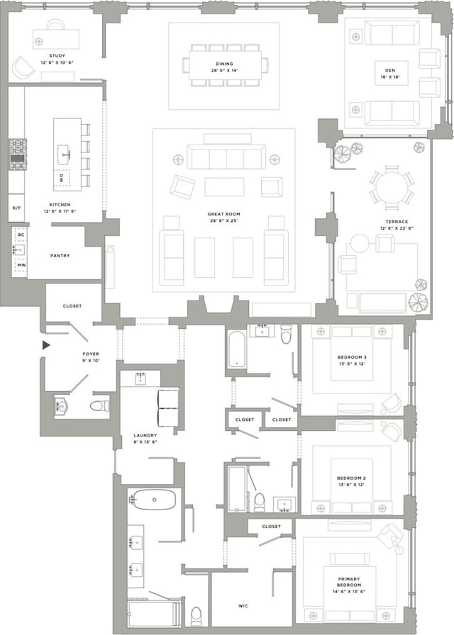 21 N May St Unit 402, Chicago, IL 60607 - floor plan / room layout