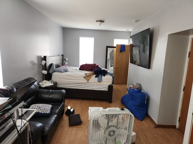 bedroom featuring light hardwood / wood-style floors