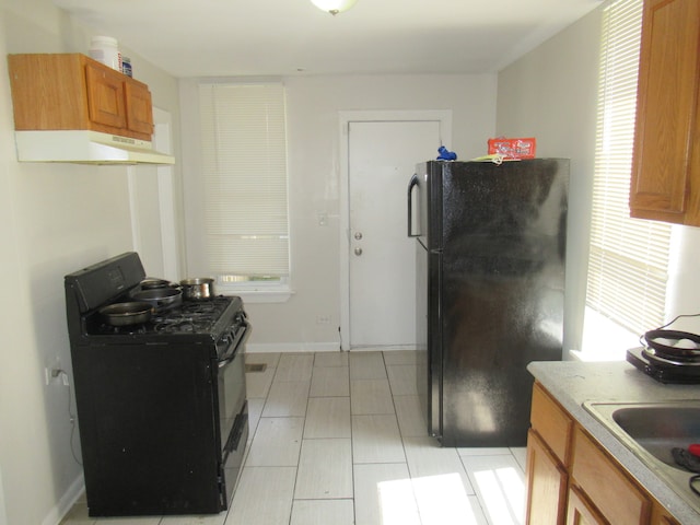 kitchen featuring black appliances