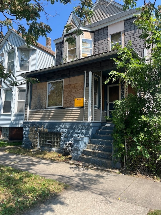 view of front of property with a porch