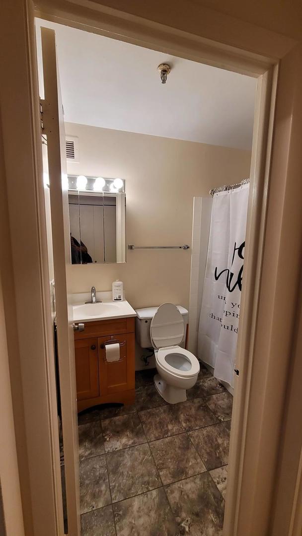 bathroom with vanity and toilet