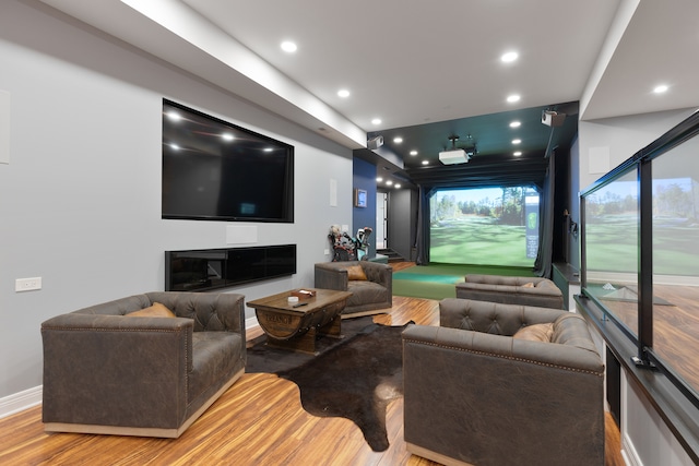 living room featuring light hardwood / wood-style floors