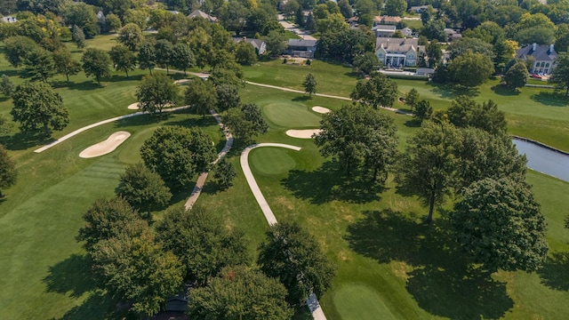 aerial view featuring golf course view