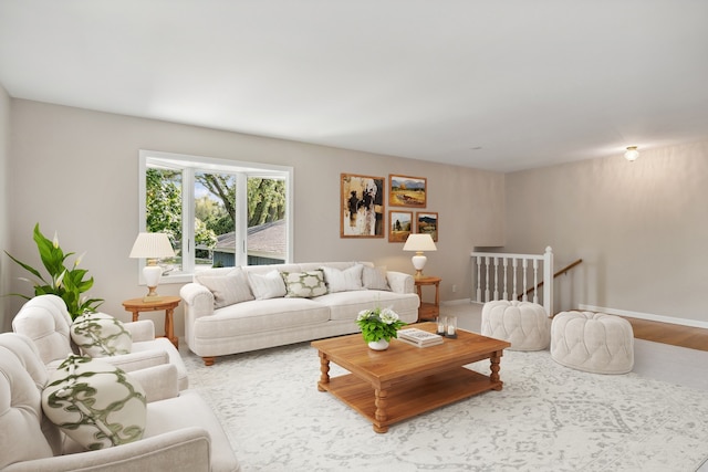 living room featuring hardwood / wood-style flooring