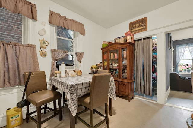 view of tiled dining area