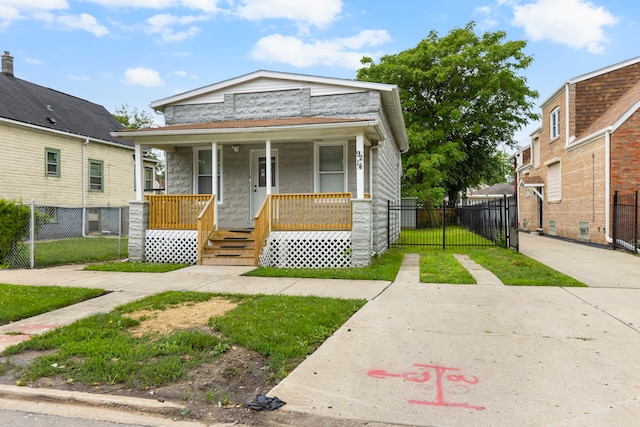 bungalow-style house with covered porch