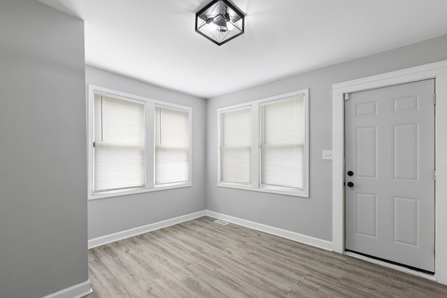 entrance foyer with light wood-type flooring