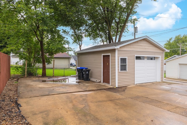 view of garage