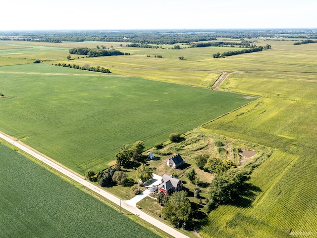 aerial view with a rural view