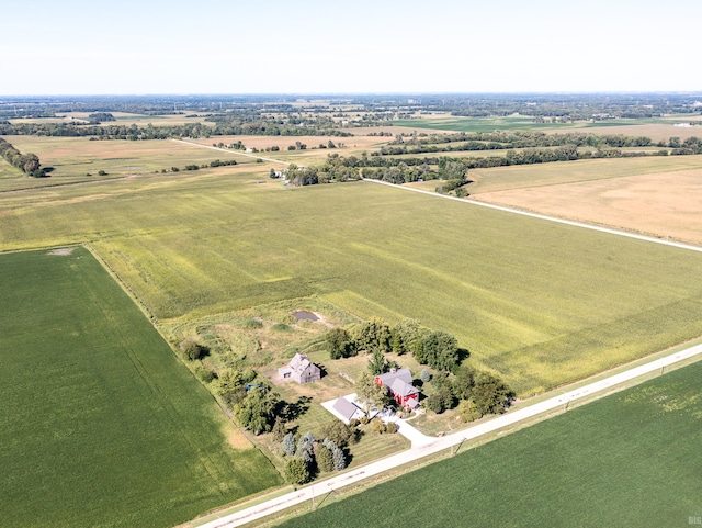 aerial view featuring a rural view