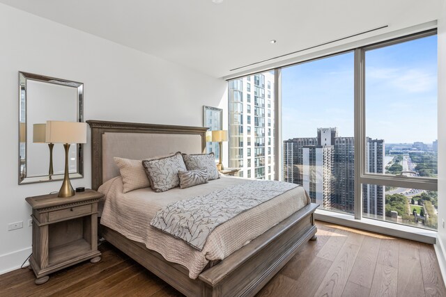 bedroom featuring wood-type flooring