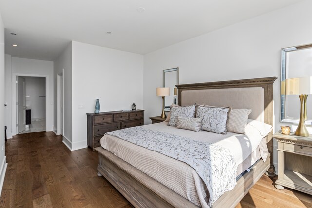 bedroom with wood-type flooring