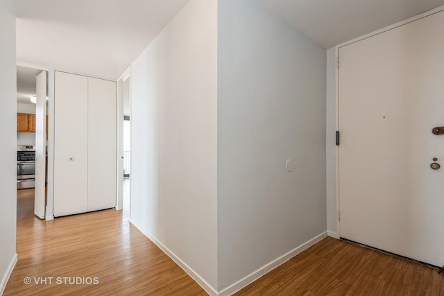 hall featuring light hardwood / wood-style flooring