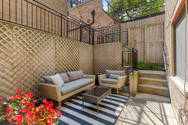 view of patio featuring an outdoor hangout area