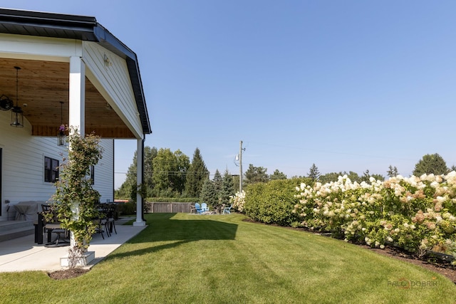 view of yard with a patio area