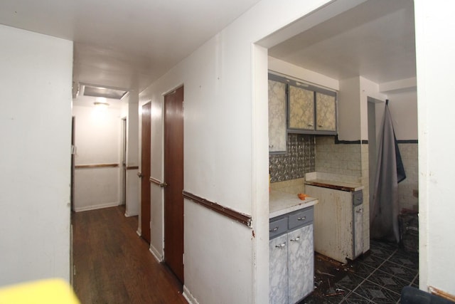 hallway featuring attic access