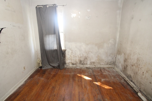 spare room with wood-type flooring