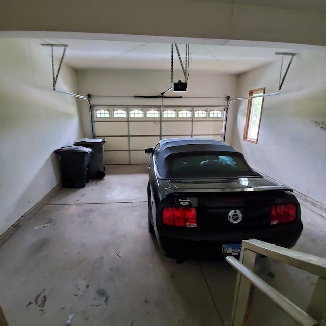 garage with baseboards