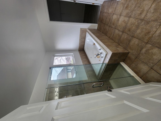 bathroom with walk in shower