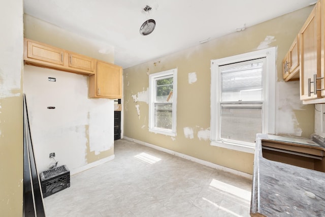 kitchen featuring light brown cabinets