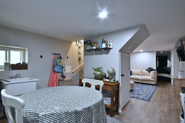 bedroom with hardwood / wood-style flooring