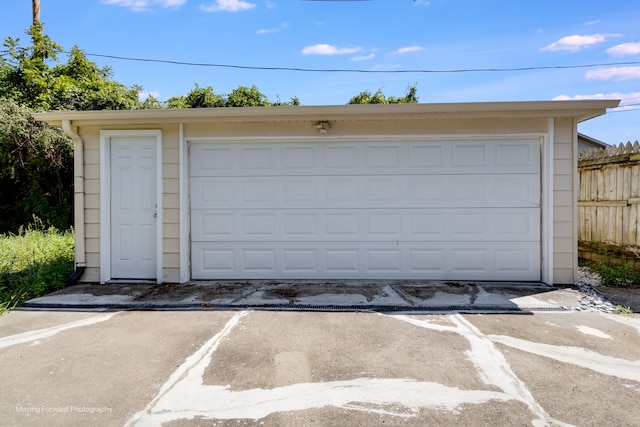 view of garage