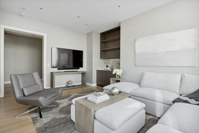 living room featuring hardwood / wood-style flooring