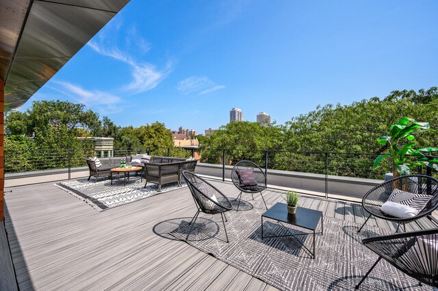 deck with an outdoor living space