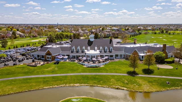 3944 Paradise Canyon Ct, Naperville, IL 60564 - birds eye view of property with a water view, a residential view, and golf course view